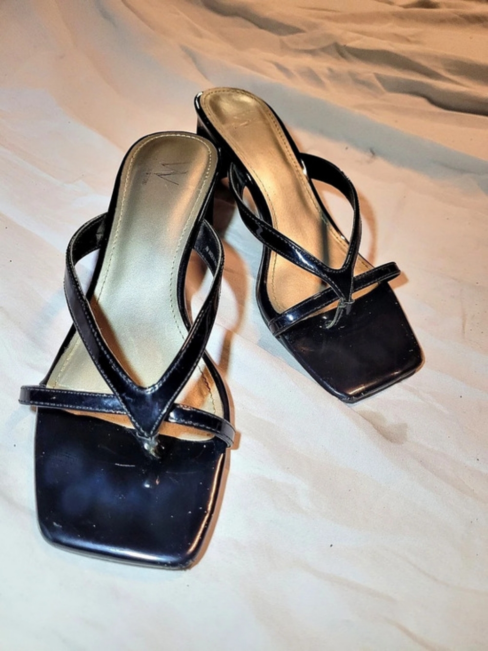 Worthington Y2K Black Strappy Heels